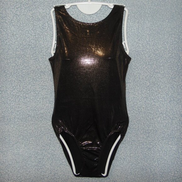 GK Shiny Gold Foil Leotard NoTag - Picture 1 of 8